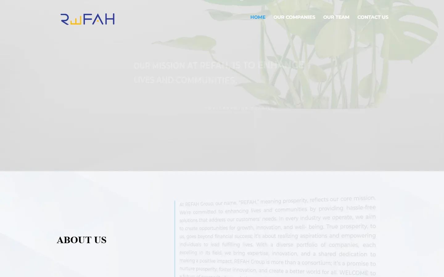 Refah Group website screenshot