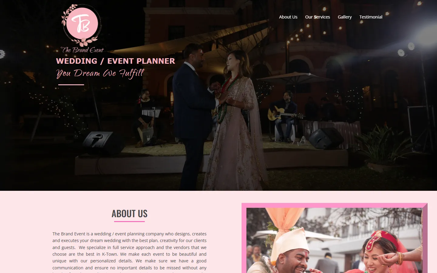 The Brand Event website screenshot
